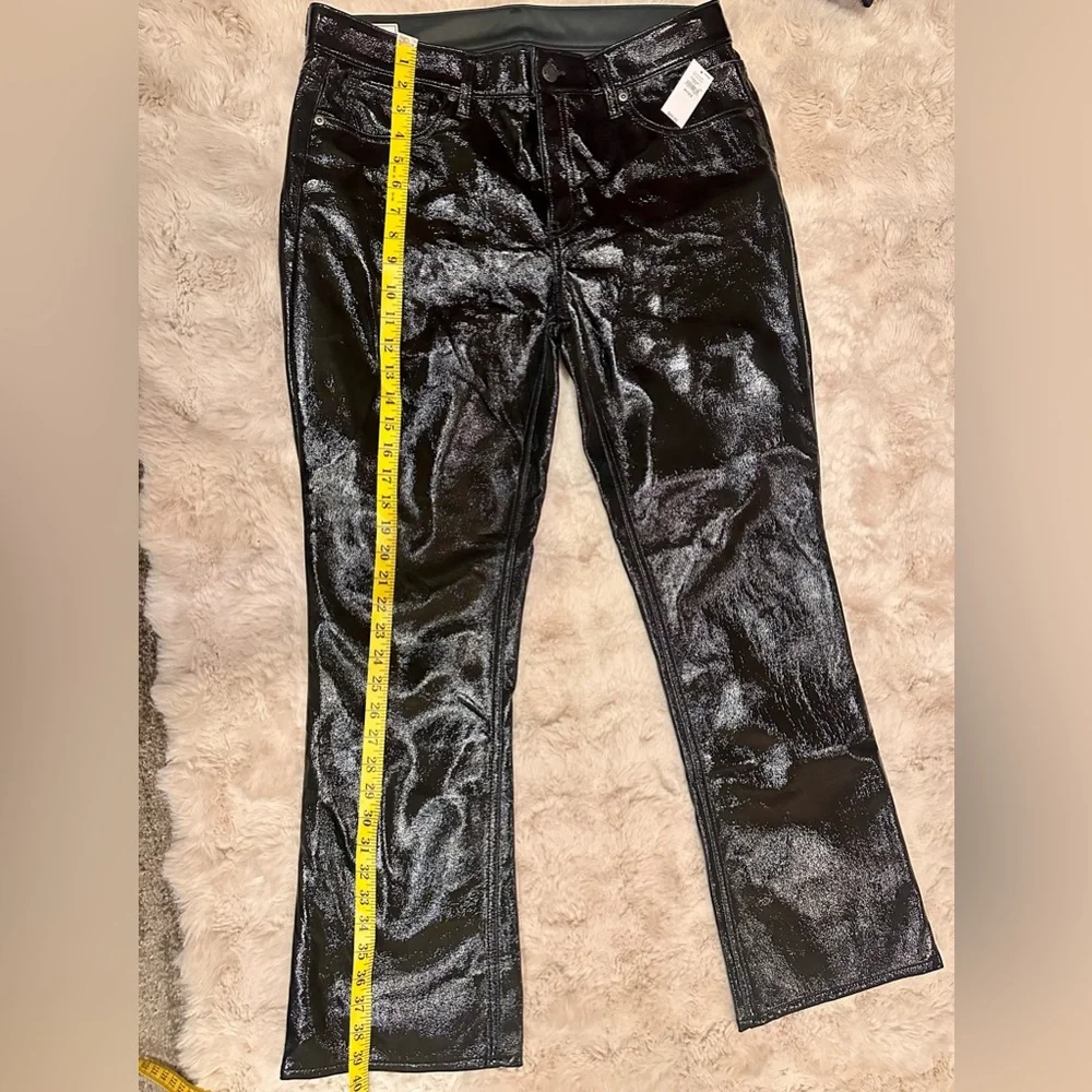 Gap Mid Rise Vegan Patent Leather Baby Boot Pants. size 31P - Picture 3 of 5